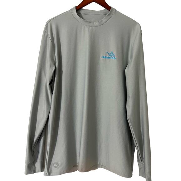 Vineyard‎ Vines Performance Gray Long Sleeve Swordfish Shirt Size Medium - Picture 1 of 7
